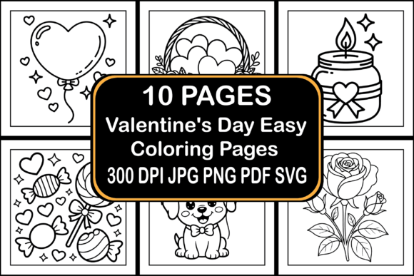 10 Valentine’s Day Easy Coloring Pages: Graphics & Coloring Pages