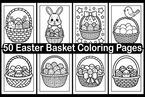 50 Easter Basket Coloring Pages Graphics