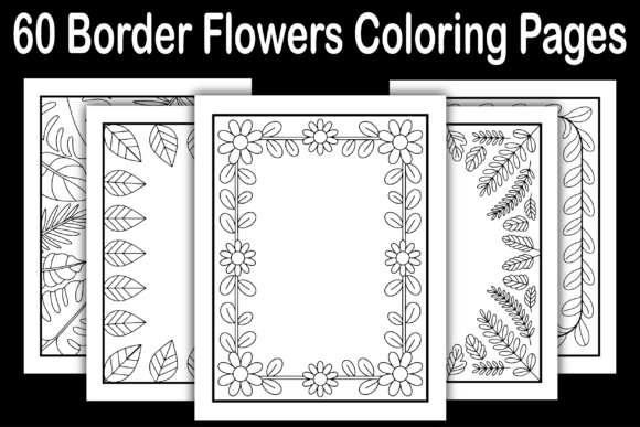 60 Border Flowers Coloring Pages Graphics