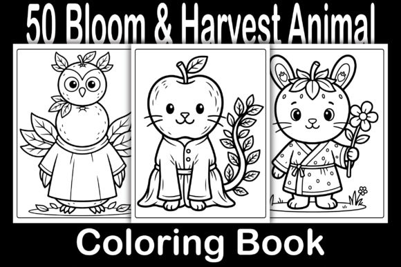 Bloom Harvest Animal Coloring Pages Graphics