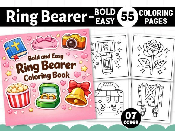 Bold and Easy Ring Bearer Coloring Pages & Graphics