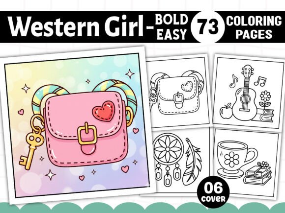 Bold and Easy Western Girl Coloring Pages & Graphics
