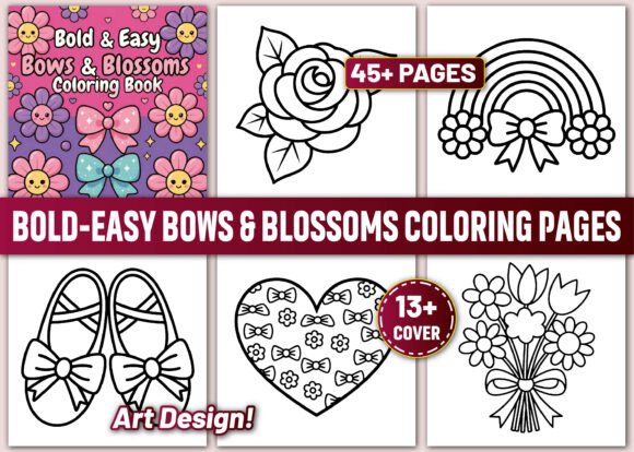 Bold Easy Bows Blossoms Coloring Pages Graphics