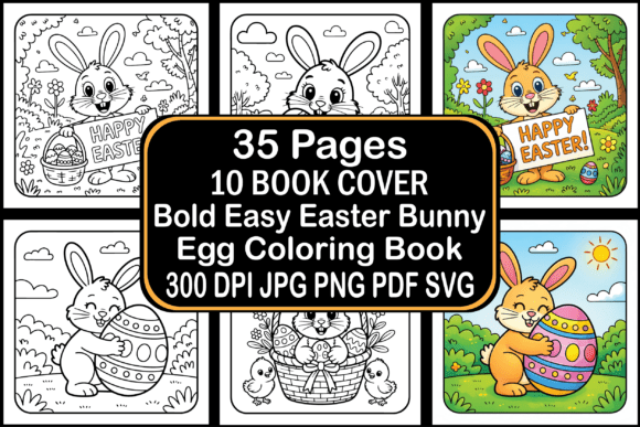 Bold Easy Easter Bunny Egg Coloring Pages Graphics