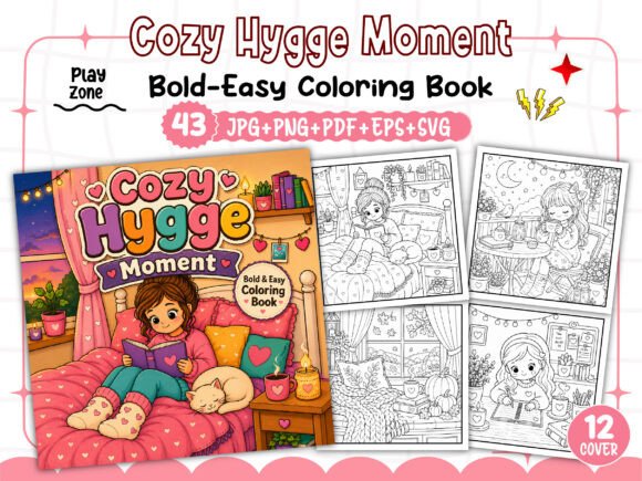 Cozy Hygge Moment Coloring Pages & Graphics