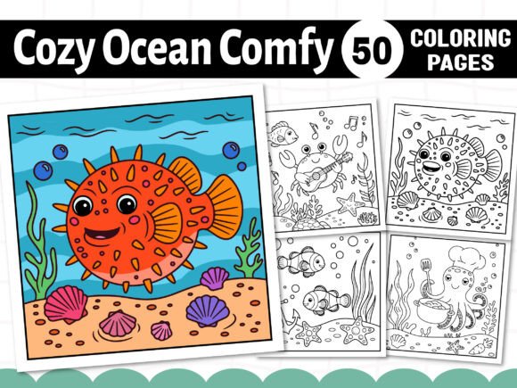 Cozy Ocean Comfy Adults Coloring Pages Graphics