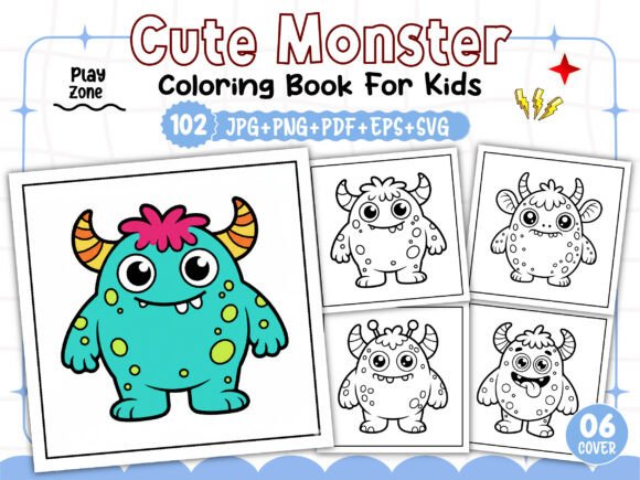 Cute Monster Coloring Pages for Kids