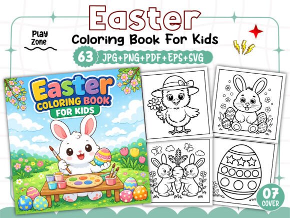 Easter Coloring Book for Kids: Graphics & Coloring Pages