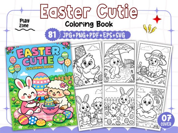 Easter Cutie Coloring Pages for Kids