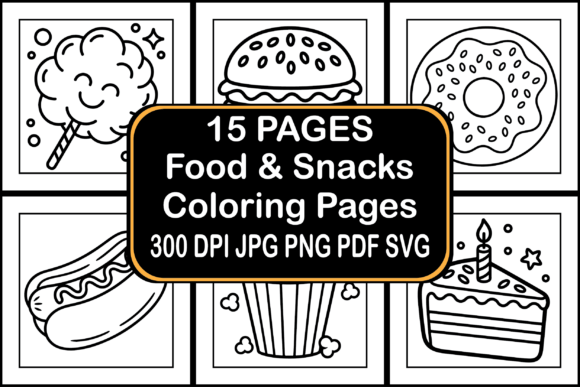 Food Snacks Coloring Pages Graphics