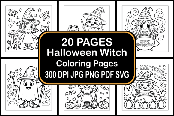 Halloween Witch Coloring Pages Graphics