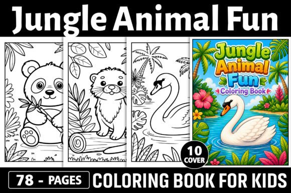 Jungle Animal Coloring Pages Graphics