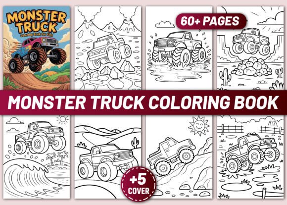 MONSTER TRUCK COLORING BOOK for KIDS: Graphics & Coloring Pages