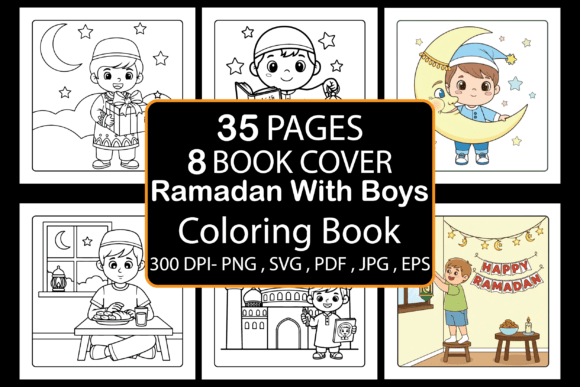 Ramadan with Boys Coloring Pages & Graphics