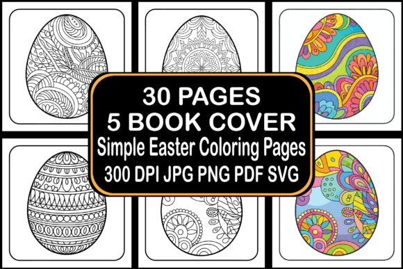 Simple Easter Coloring Pages Graphics