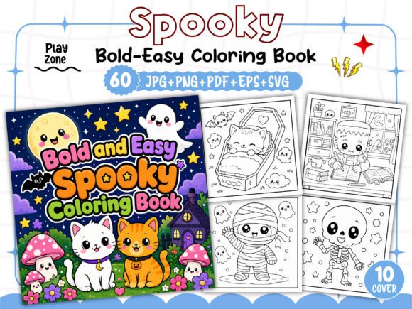 Spooky Bold and Easy Coloring Book: Graphics & Coloring Pages