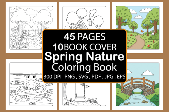 Spring Nature Coloring Pages Graphics