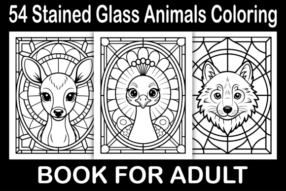 Stained Glass Animals Coloring Book