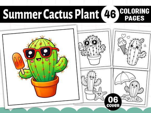 Summer Cactus Plant Coloring Pages