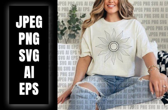 Sunflower Illustration on Fabric: Graphics for T-Shirt Designs