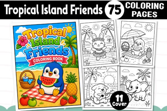 Tropical Island Friends Coloring Book